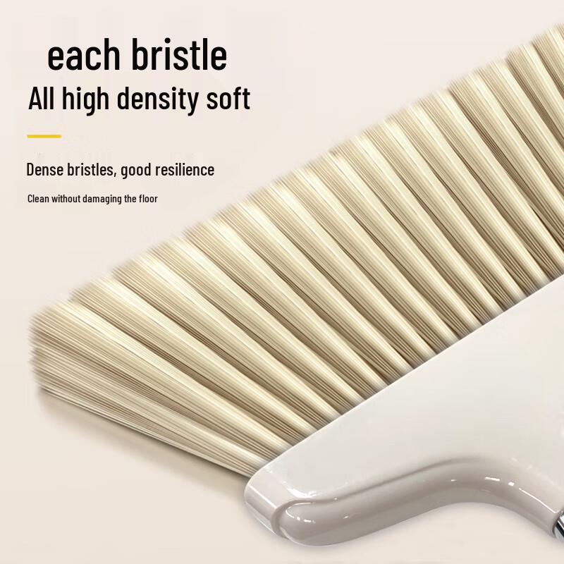Soft Bristle Broom & Dustpan Set with Scraper