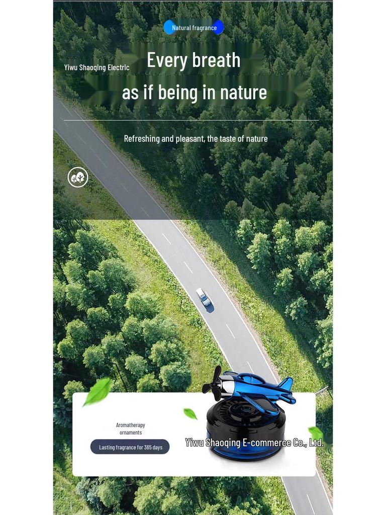 Solar-Powered Car Airplane Aroma Diffuser: Long-Lasting Fragrance for Car Console Ornament.