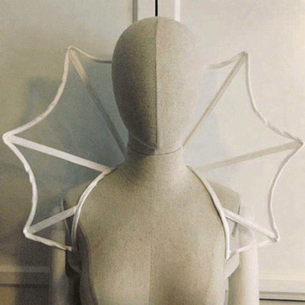 Lace Queen Cosplay Cloak Mesh Halloween Costume Accessories Victorian Stand Up Collar Women