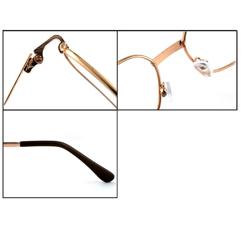 Quadratischer Rahmen Herren Damen Brille Tragbare Leichte Brille Metallrahmen Brille Glas