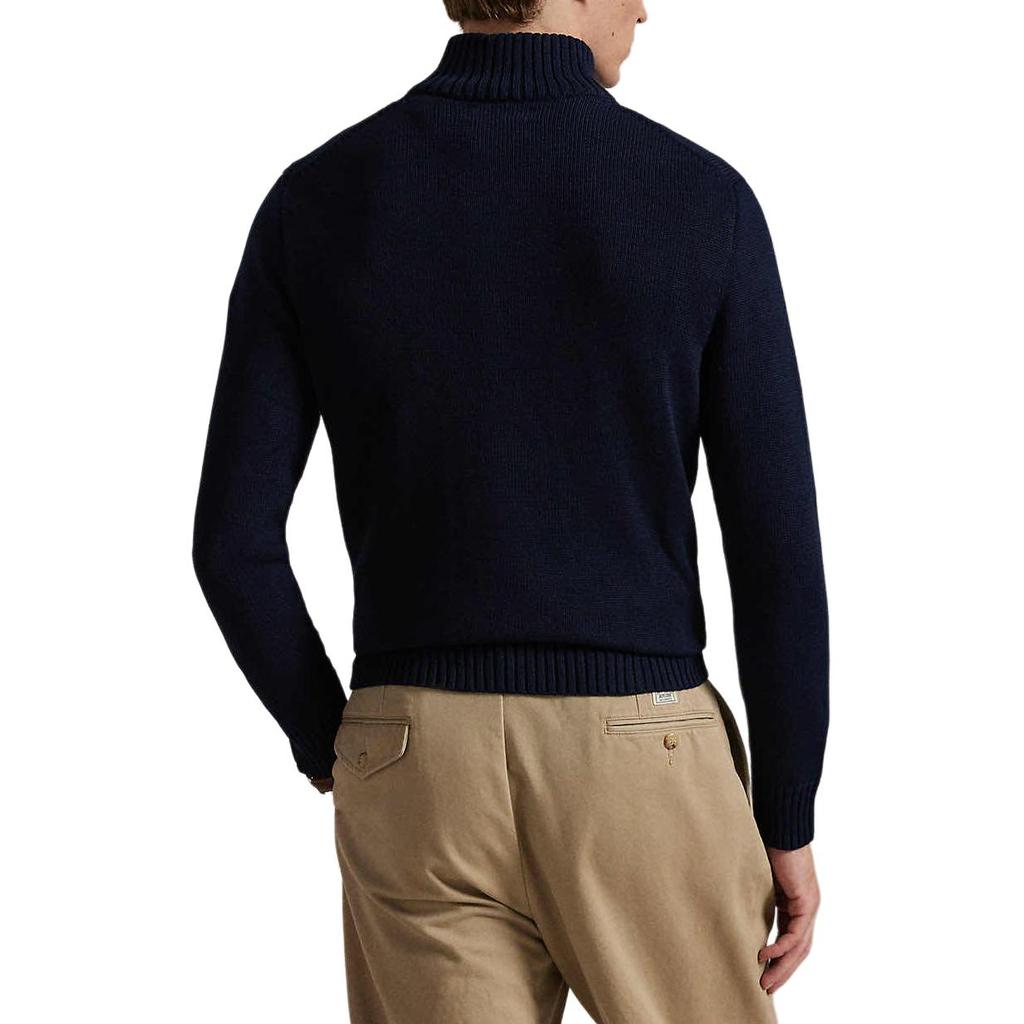 Polo Ralph Lauren Ss23 Logo Print High Neck Half Zip Sweater Men Sweater Blue 710859939-002