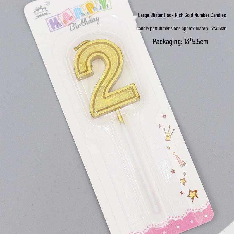 Golden Number Candle for Kids First Birthday Cake Decoration