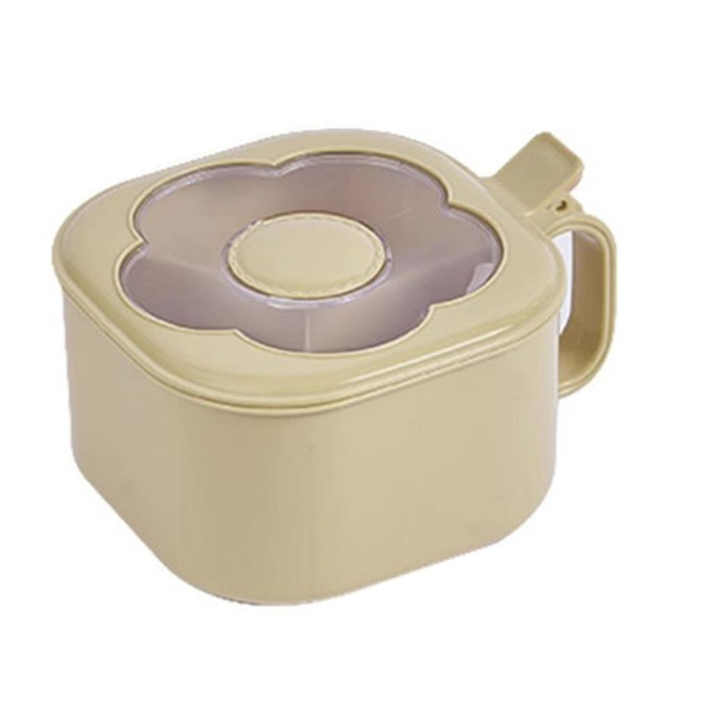 Spice Box 4 Compartment Kitchen Seasoning Container with Spoon Condiment Jar with Flower Shaped Window for Spice Salt