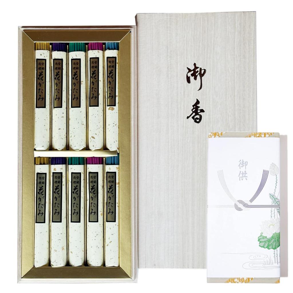 with Lotus Flower Baikundou Hanagata Goshikiko Incense Stick 10 Wood Tradition and 5 Types of Floral Fragrance Gift Made in Awaji Baikundou Gift Gifts