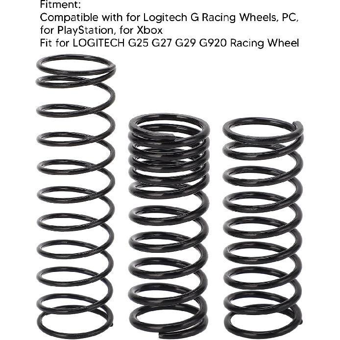3 Pcs Pedal Spring Upgrade Kit for Logitech G25 G27 G29 G920 G923, High Strength Metal Brake Throttle Clutch Spring Set, Simulate Real Car Feel for