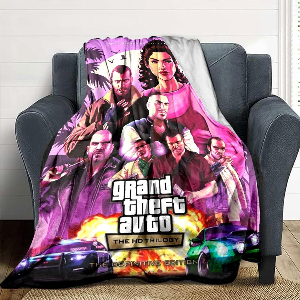 Grand Theft Auto Blanket Soft Warm Cozy Perfect for Office Picnics Bedding Four Seasons Multipurpose Stylish Decor