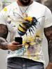 Squirrel Dog Bee Pattern T-Shirt Fun Animal 3D Printed Short Sleeve Tees Fashion Street O-Neck T Shirts Oversized Men's Clothing