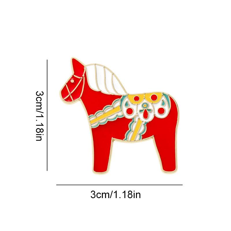 

1Pc Sweater Pin 2026 Zodiac Emblem New Year Gift Horse Brooch Cartoon Zinc Alloy Animal Clothing Accessories Coforful