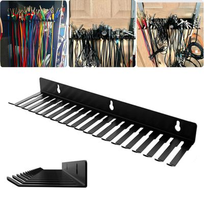 Wall Mountable Cable Metal Cable Holder Black Hanger 14/19 Slots Cord Rack Organizer Width from