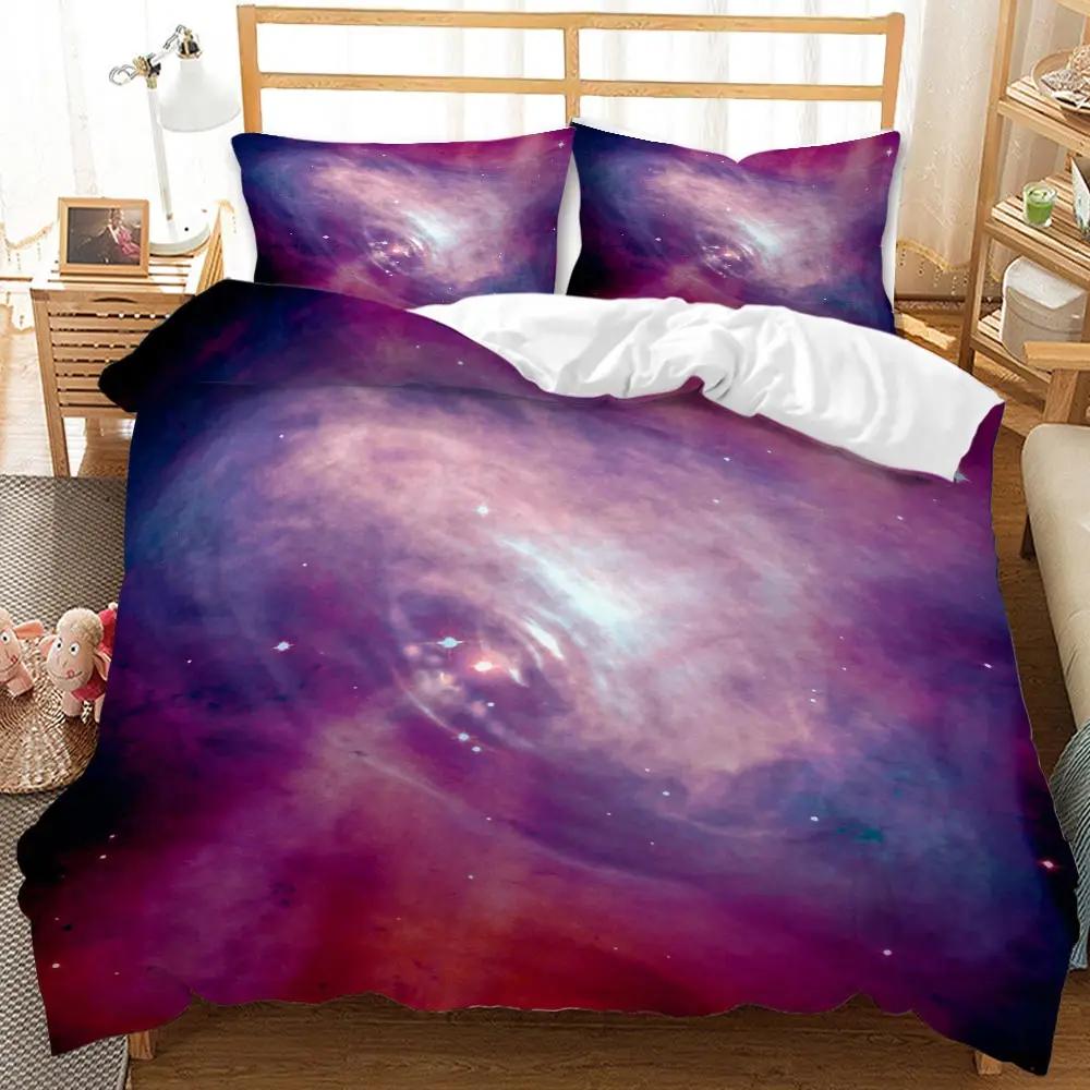Universe Duvet Cover Galaxy Planet Comforter Cover Universe Outer Space Quilt Cover 3D Starry Sky Series Polyester Bedding Set