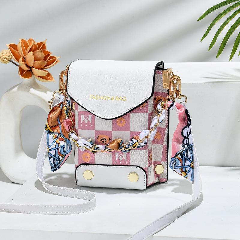 2024 Damska Transgraniczna Torba na Telefon Komórkowy o Dużej Pojemności: Torba listonoszka z podwójną komorą, wysokiej klasy, pionowa, prosta.