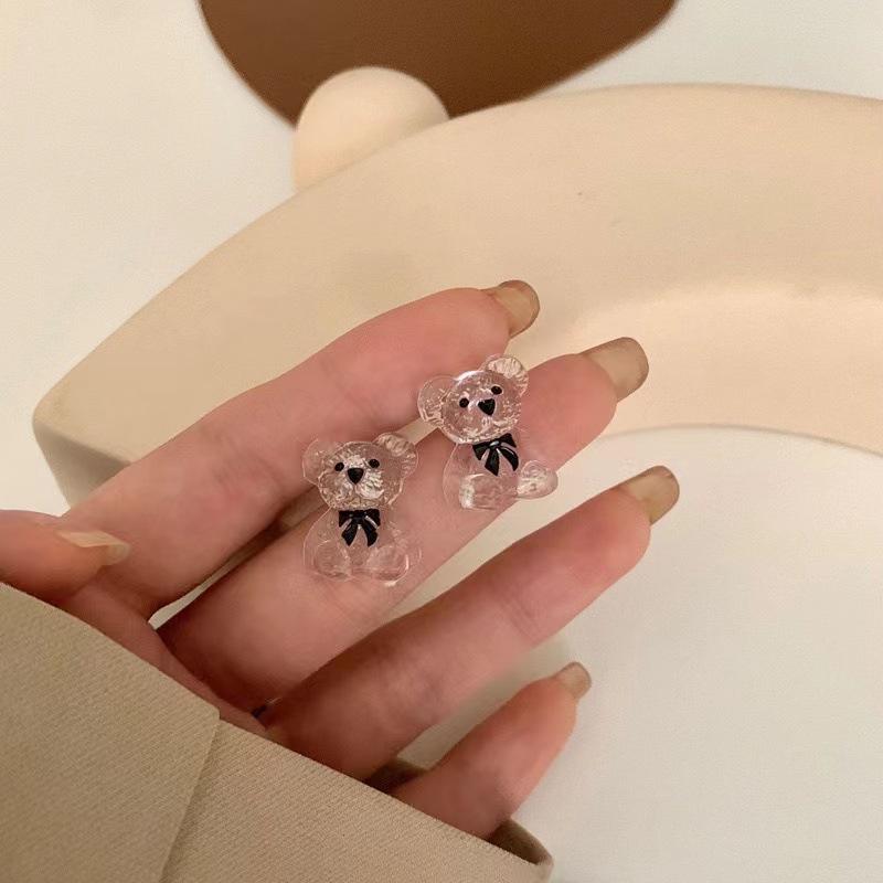 

Корейские флокированные серьги-пусеты в виде плюшевого мишки из серебра 925 пробы - Модный и простой дизайн на 2023 год