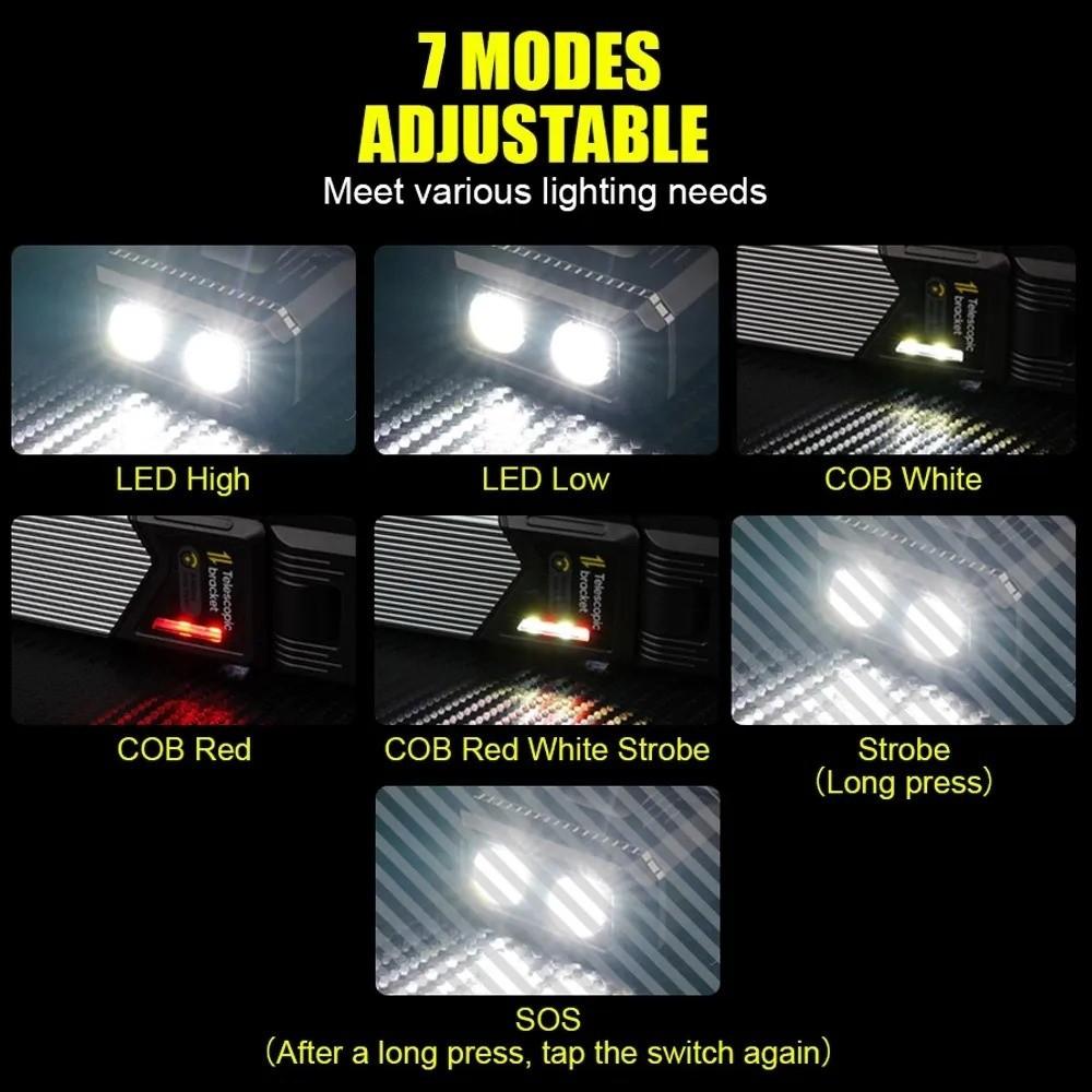 Electric Display LED Work Light USB Rechargeable 180° Rotating Telescopic Flashlight Telescoping Design with Tail Magnet