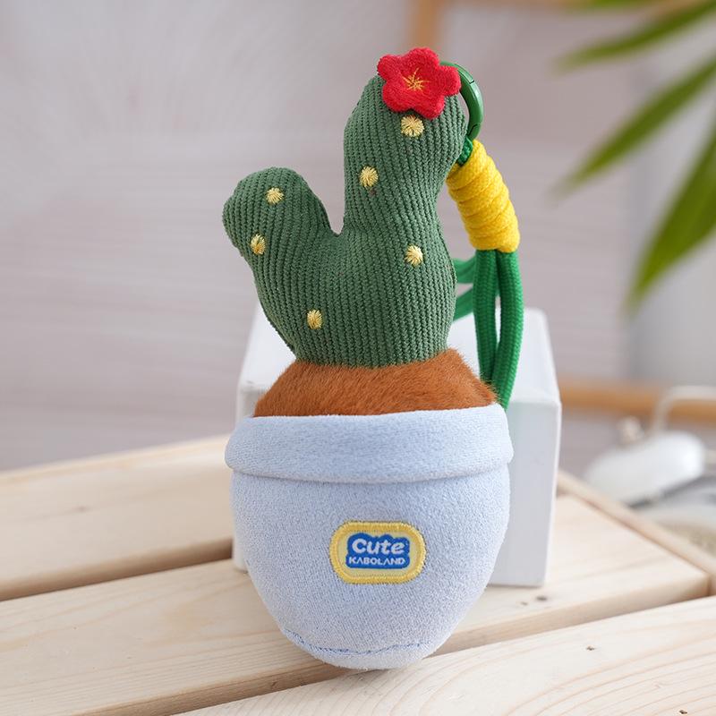 Creative Cute Succulent Cactus Plush Keychain - Green Plant Ornament Doll Pendant