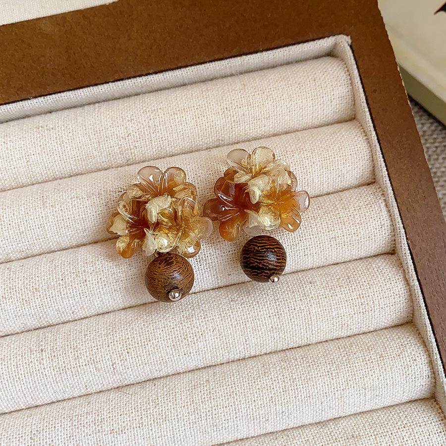 Серьги-гвоздики  Тигровый глаз меланоид  в форме сердца - Роскошный дизайн модных украшений