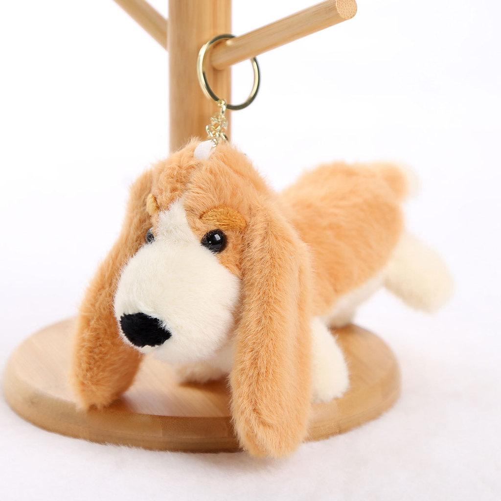 Plyšový přívěsek na klíče Baset Hound s výplní z PP bavlny pro dárek a dekoraci tašky