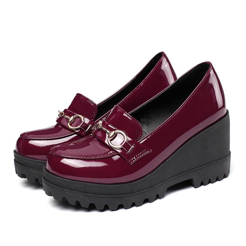 

Женские туфли на танкетке, одинарные, весна и лето, новые, водонепроницаемые, на платформе, больших размеров, универсальные, для четырех сезонов 48