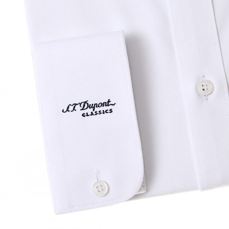 S.t. Dupont Long Sleeve Slim Fit Signature Collar White Shirt Se5fm22ls932swh