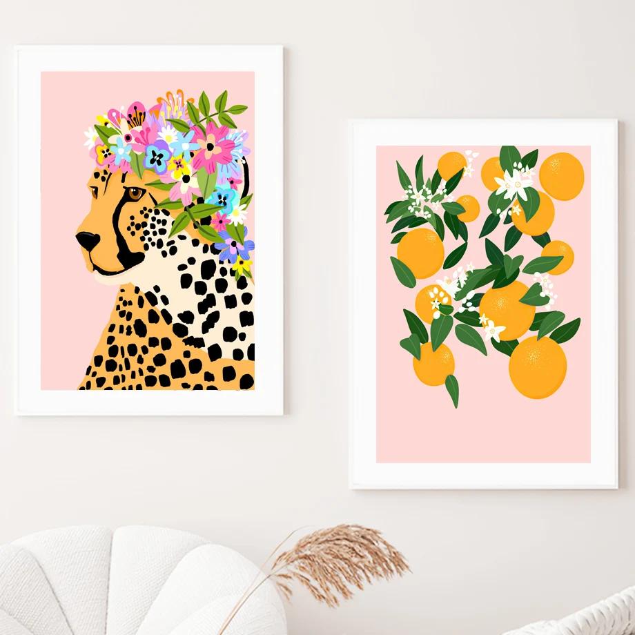 Daisy Strawberry Orange Zebra Cheetah Tub Bath Black Girl Art Canvas Painting Posters Prints Wall Pictures Living Room Decor