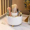 Rotating Desktop Cosmetic Storage Box Multi-Function Makeup Case Skin Care Organizer with Makeup Brush Holder