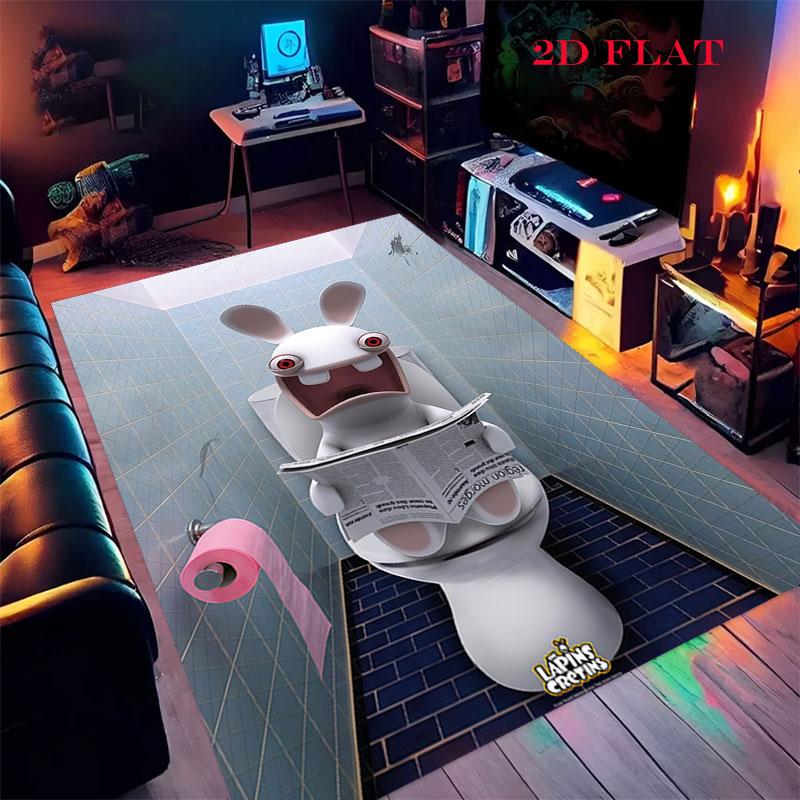 Rabbids Invasion Smile Carpet Rug for Living Room Bedroom Home Sofa Decoration,Kids Play Nonslip Floor Mat
