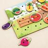 Children'S Wooden Early Education Cartoon Threading Board Animal Beaded Two-In-One Pairing Educational Cute Fun Toy