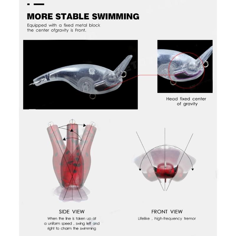 5cm Crankbaits with Hook Artificial Baits Minnow Sinking Lures Carp Lures Swimbait Wobbler Fishing Tackle