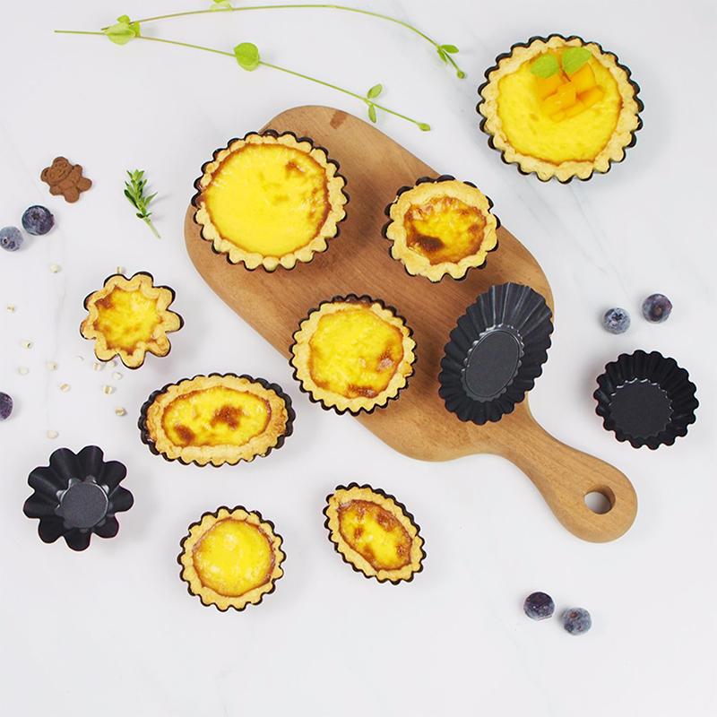 Leeseph 12-Pack Tart Mold Cupcake Cake Muffin Mold Tin Pan Baking Tool Carbon Steel
