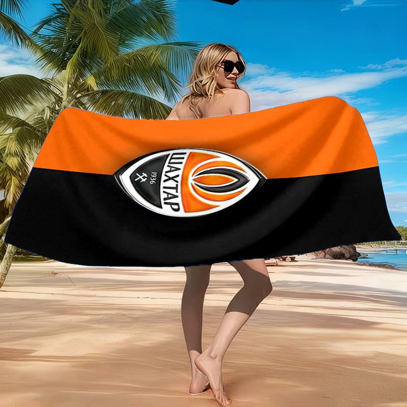 Asciugamano da Spiaggia con Design dello Stemma dello Shakhtar Donetsk, Asciugatura Rapida, Facile da Curare, Adatto Sia per il Fitness che per le Vacanze al Mare, Essenziale per lo Sport