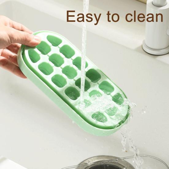 Ice Cube Mold Effortless Push-Type Release Ice Tray Storage Box BPA-Free Stackable Flexible Ice Cube Maker for Home Use