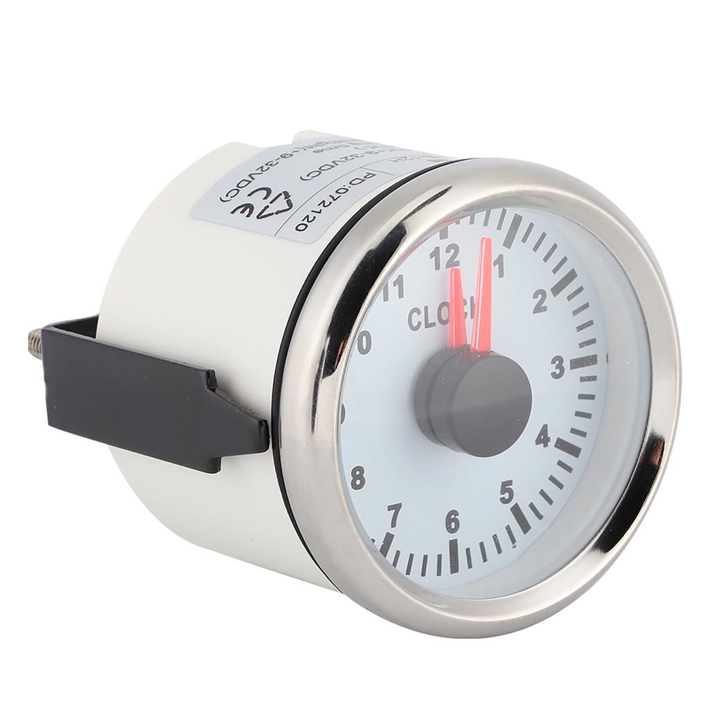 2in Universal 0‑12 Hourmeter Clock Instrument Panel Gauges Display Red Backlight 12V 24V for Car Boat Yacht
