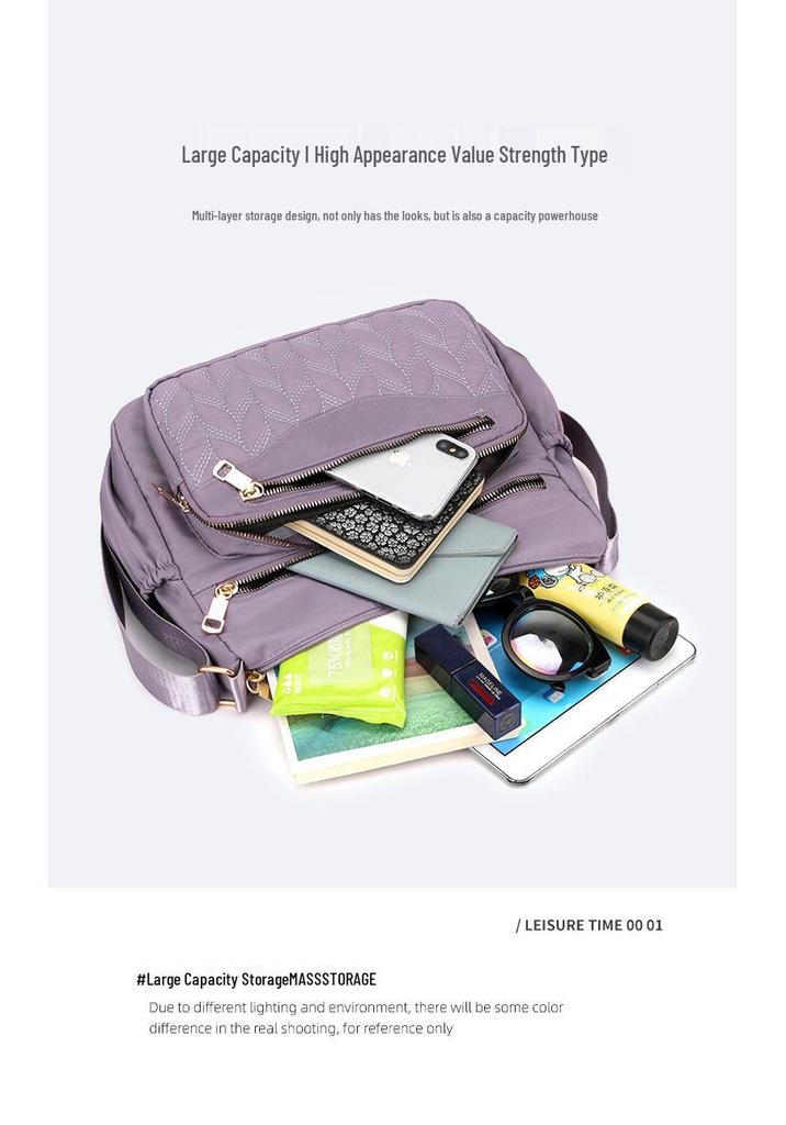 Sac bandoulière en nylon multi-poches - Sac à bandoulière tendance pour femme