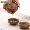 Chinese Kung Fu Tea Set 1 Teapot 2 Teacups Travel Ceramic Pottery Tea Cups for Teaware Outdoor Tea Cups of Tea Ceremony