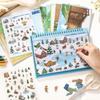 Kawaii Design 3D Scenery Stickers Spiral Bound Miniature Scene Sticker  Journal Supplies