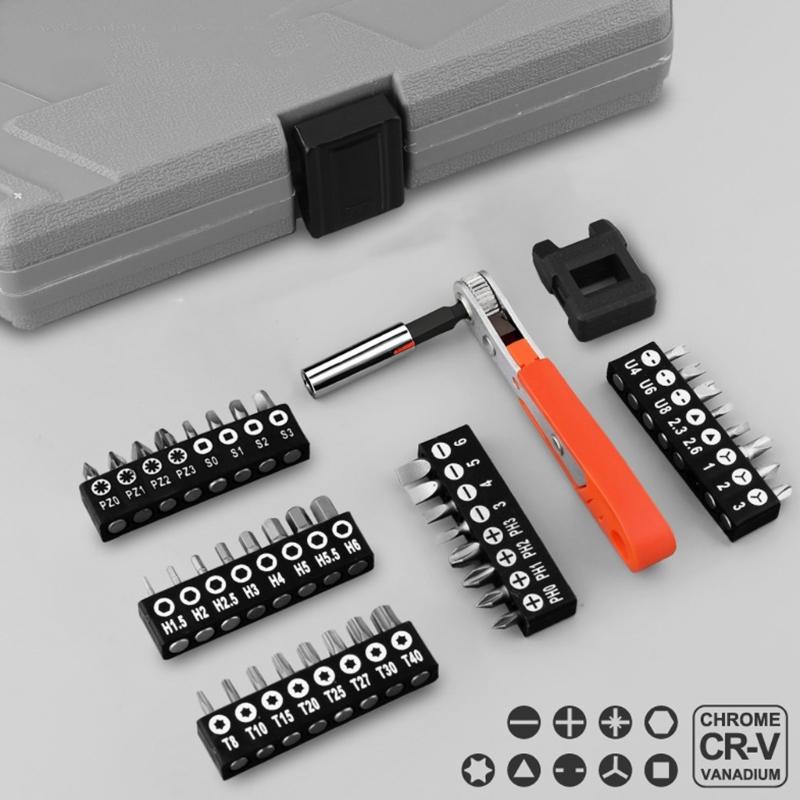 46 In 1 Complete Socket Wrench Tool Set for Auto Repairing Household Project Ratchet Screwdriver Hardware Tool Box