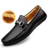 Men's Cross-Border Slip-On Leather Driving Moccasins - Casual Low-Top, Large Size Cowhide Shoes for Spring and Autumn