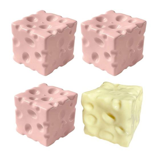 Pink Cheese Squeeze Toy Stress Relief Yellow Cheese Block Fidget Toy Relaxation