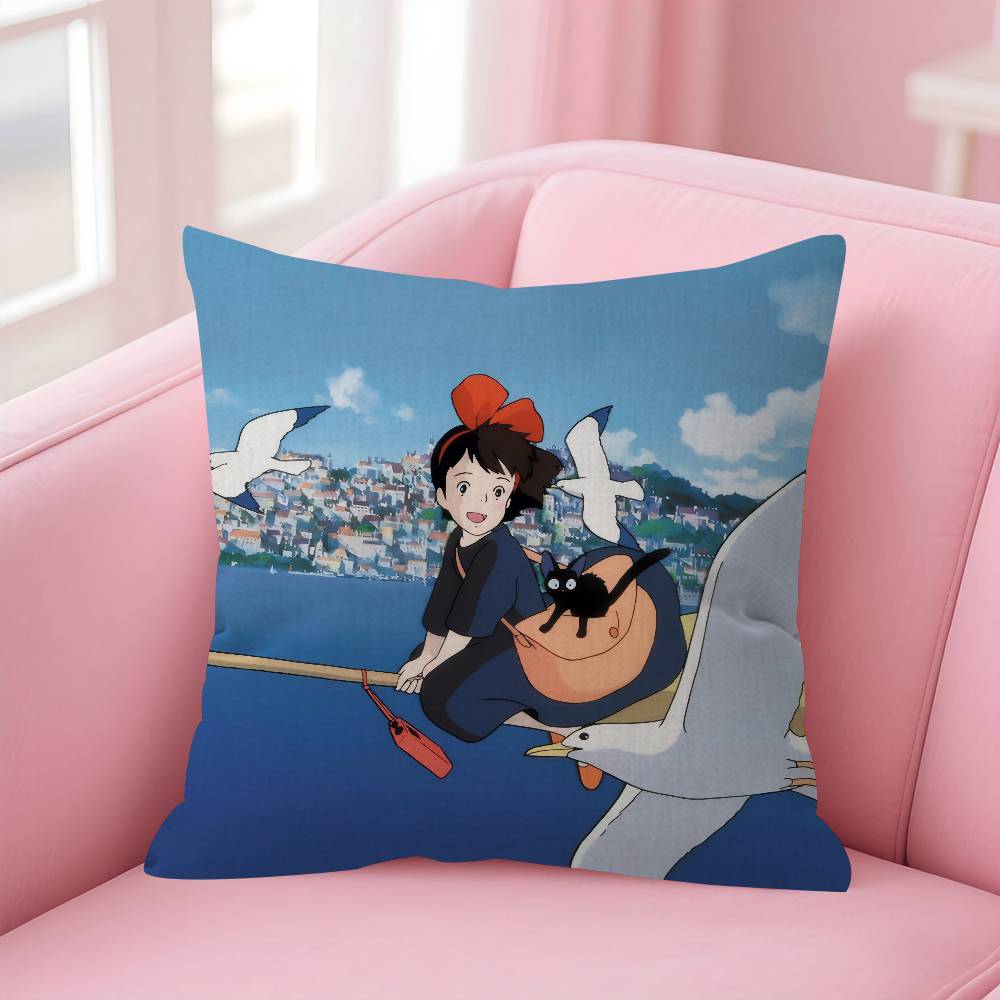 Anime K-Kikis Movie D-Delivery Service-S Pillow Gift Home Office Decoration Bedroom Sofa Car Cushion Cover Case 45X45