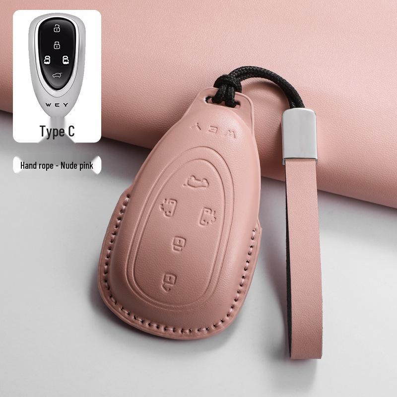 Great Wall Wey Blue Mountain 3D PU Leather Key Pouch with Car Remote Key Buckle