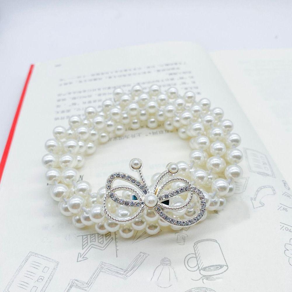 Sweater Decorative Pearl Waist Belt Clothing Supplies Diamond Waist Chain Retro Elastic Belt  Women