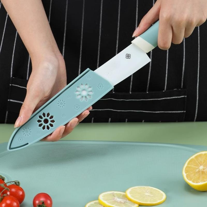 Ceramic Fruit Slicing Sushi Knife Fruit Knife for Kitchen Chef Knife with Sheath Utility Slicing Cooking Tool for Vegetable Rustproof Zirconig