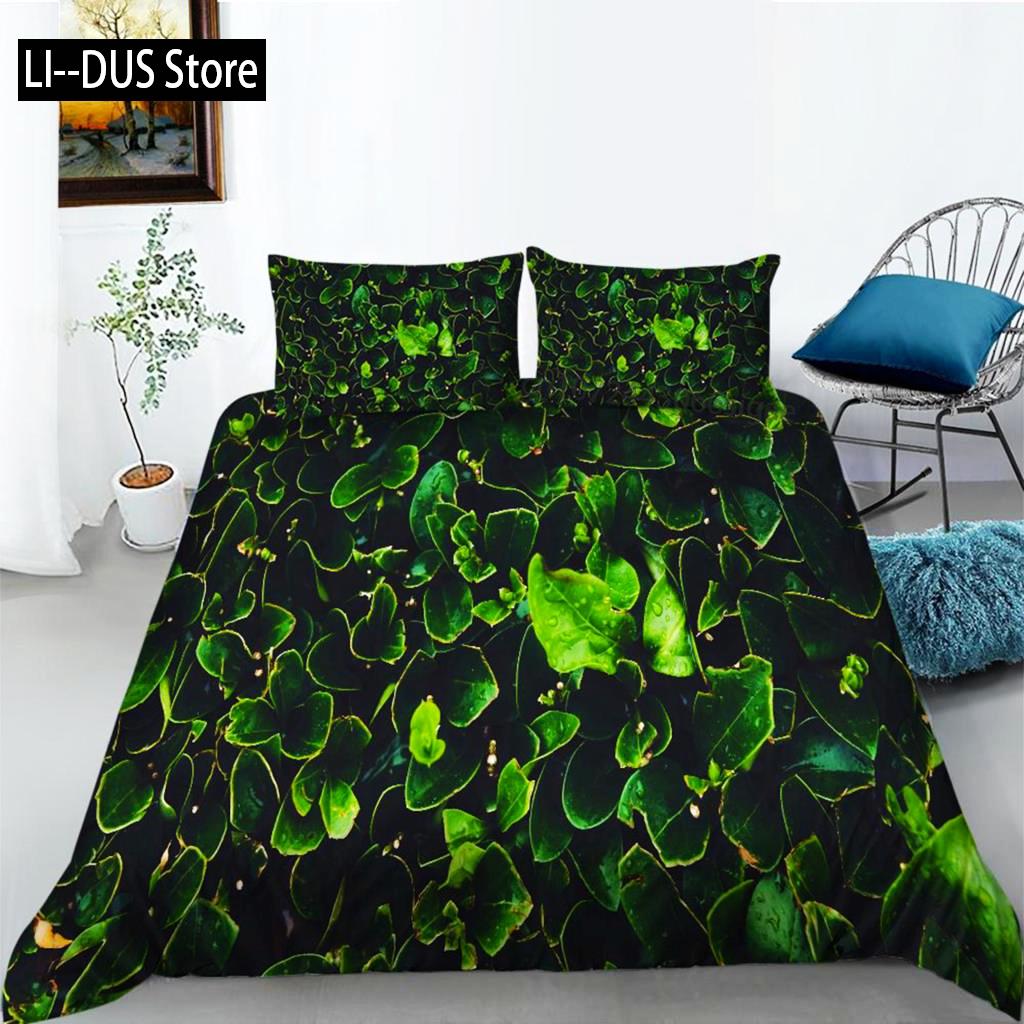 

Comforter Green Queen Size Tropical Rainforest Green Plant Palm Leaf Comforter For Kids Teen Microfiber Comforter (quilt)-EU Single(135*200cm)3pcs