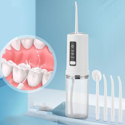 Electric Oral Irrigator Portable Dental Water Flosser Teeth Cleaner Mouth Washing Machine with 4 Nozzels Oral Hygiene Wireless