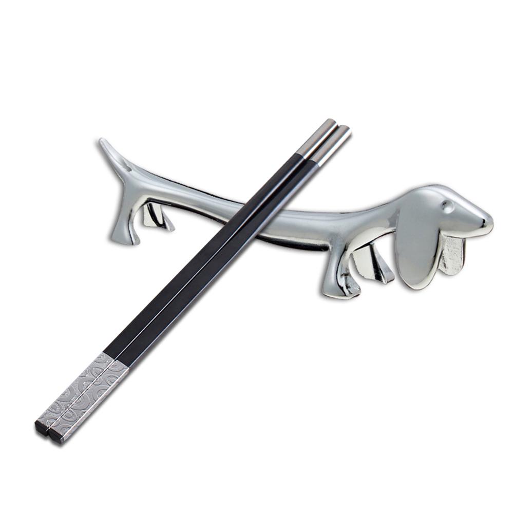 1pcs Dachshund Dog Chopstick Holder Stainless Steel Chopsticks Rest Chopsticks Rest Cutlery Bracket Table Decoration Supplies