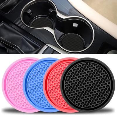 Car Cup Coaster Non-Slip Cup Holder Mat Water Cup Slot Embedded In Ornaments Coaster Silicone Pads Auto Interior