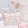 Sweet Cute Bow Shoulder Bags Women Horizontal Transparent Large Capacity Anime Ita Bag Ladies Harajuku Solid Color Handbag Chic