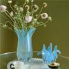 Glass Vase Transparent Geometric Bud Shape Flower Vase Fruit Dish Pen Container Desktop Storage Container Home Decoration