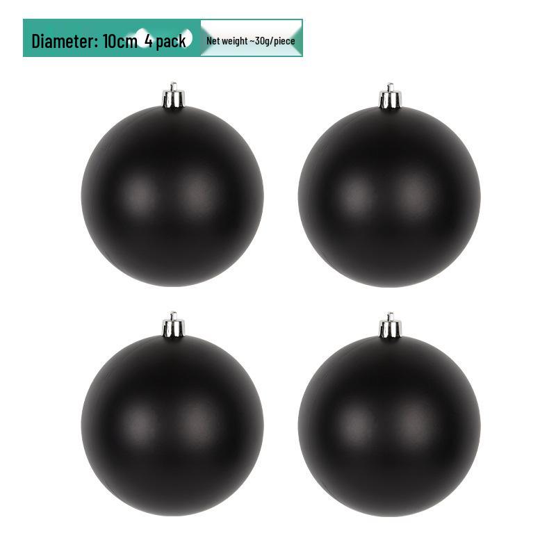 Black PVC Christmas Balls - Decorative Ornaments (6-15CM) for Tree Hanging and Scene Arrangement.