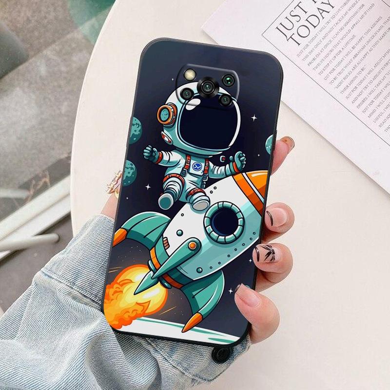 For Xiaomi Poco X 3 Pro X3 NFC X3GT Phone Case astronaut Silicone Camera Protection Back Cover For Poco X3 Pro GT Funda Coque