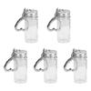 5 Pièces Porte-clés Bouteille en Verre Miniature Artistique Décoration Suspendue pour Sac à Dos Porte-clés Pour Cacher des Notes Secrètes et des Décorations